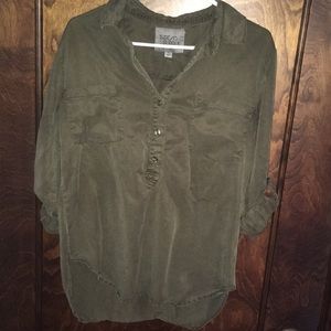 Thread & Supply olive green pullover shirt